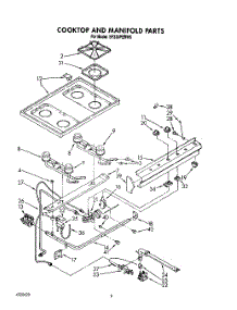 06 - Cooktop And Manifold, Lit / Optional parts for Whirlpool Range SF330PERW6 from AppliancePartsPros.com
