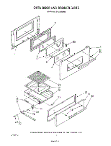 05 - Oven Door And Broiler parts for Whirlpool Range SF3100ERW0 from AppliancePartsPros.com