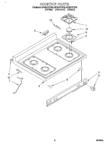 02 - Cooktop parts for Whirlpool Range SF387PEYB5 from AppliancePartsPros.com