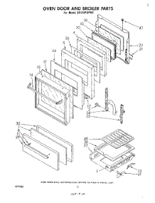 04 - Oven Door And Broiler parts for Whirlpool Range SF316PSPW0 from AppliancePartsPros.com