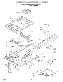 04 - Cooktop And Manifold, Lit / Optional parts for Whirlpool Range SF305BEWN1 from AppliancePartsPros.com