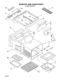 03 - Maintop And Oven parts for Whirlpool Range SS373PEX1 from AppliancePartsPros.com