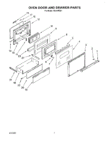 04 - Oven Door And Drawer parts for Whirlpool Range SS373PEX1 from AppliancePartsPros.com