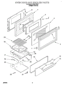02 - Oven Door And Broiler parts for Whirlpool Range SF330PEWZ1 from AppliancePartsPros.com