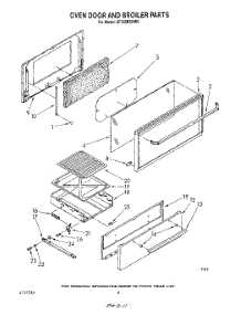 05 - Oven Door And Broiler parts for Whirlpool Range SF300BSRW0 from AppliancePartsPros.com