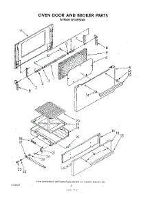 03 - Oven Door And Broiler parts for Whirlpool Range SF010ESRW0 from AppliancePartsPros.com