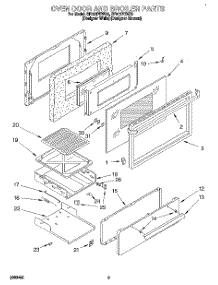02 - Oven Door And Broiler parts for Whirlpool Range SF312PEWQ0 from AppliancePartsPros.com