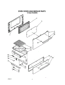 03 - Oven Door And Broiler parts for Whirlpool Range SF3020ERN6 from AppliancePartsPros.com