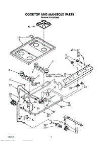 05 - Cooktop And Manifold, Lit / Optional parts for Whirlpool Range SF3020ERN6 from AppliancePartsPros.com
