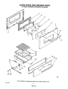 05 - Oven Door And Broiler parts for Whirlpool Range SF3300SRW2 from AppliancePartsPros.com
