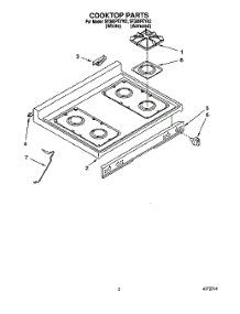 02 - Cooktop parts for Whirlpool Range SF385PEYW2 from AppliancePartsPros.com