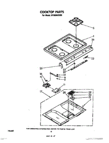 08 - Cooktop parts for Whirlpool Range SF3600EPW0 from AppliancePartsPros.com