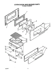 05 - Oven Door Broiler parts for Whirlpool Range SF3300EWW0 from AppliancePartsPros.com