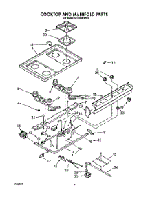 06 - Cooktop And Manifold, Lit / Optional parts for Whirlpool Range SF3300EWW0 from AppliancePartsPros.com