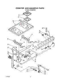 06 - Cooktop And Manifold , Lit / Optional parts for Whirlpool Range SF335EERW0 from AppliancePartsPros.com