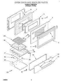 02 - Oven Door And Broiler parts for Whirlpool Range SF330PEWQ2 from AppliancePartsPros.com