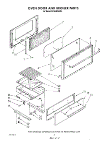04 - Oven Door And Broiler parts for Whirlpool Range SF300BSRW5 from AppliancePartsPros.com