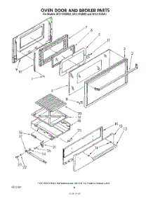 05 - Oven Door And Broiler parts for Whirlpool Range SF311PSRW2 from AppliancePartsPros.com