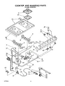 06 - Cooktop And Manifold, Lit / Optional parts for Whirlpool Range SF336PESW1 from AppliancePartsPros.com
