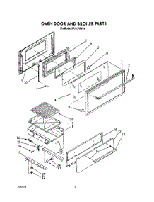 05 - Oven Door And Broiler parts for Whirlpool Range SF310PERW6 from AppliancePartsPros.com