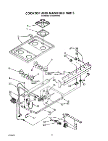 06 - Cooktop And Manifold, Lit / Optional parts for Whirlpool Range SF310PERW6 from AppliancePartsPros.com