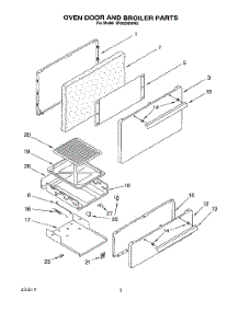 02 - Oven Door And Broiler parts for Whirlpool Range SF3020EWW2 from AppliancePartsPros.com