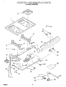 04 - Cooktop And Manifold, Lit / Optional parts for Whirlpool Range SF3020EWW2 from AppliancePartsPros.com