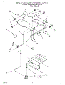 03 - Manifold And Burner parts for Whirlpool Range TGR61W2BW2 from AppliancePartsPros.com