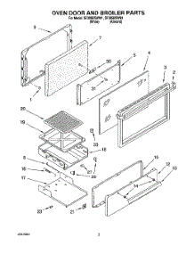 02 - Oven Door And Broiler parts for Whirlpool Range SF305BSWN1 from AppliancePartsPros.com