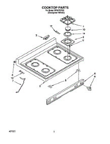 02 - Cooktop parts for Whirlpool Range SF397PEYQ2 from AppliancePartsPros.com