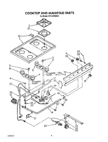 06 - Cooktop And Manifold, Lit / Optional parts for Whirlpool Range SF314PSRW6 from AppliancePartsPros.com