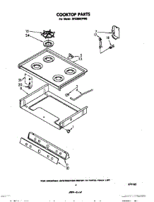 03 - Cooktop parts for Whirlpool Range SF3300EPW0 from AppliancePartsPros.com