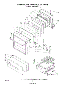 08 - Oven Door And Broiler parts for Whirlpool Range SE953PSKT0 from AppliancePartsPros.com