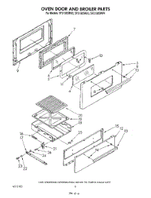 05 - Oven Door And Broiler parts for Whirlpool Range SF3100SRW2 from AppliancePartsPros.com