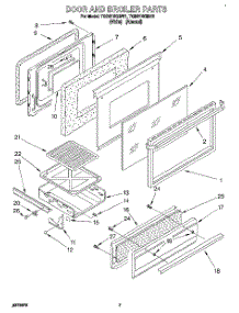 06 - Door And Broiler parts for Whirlpool Range TGR61W2BN1 from AppliancePartsPros.com