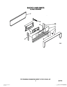 04 - Backguard parts for Whirlpool Range 1SF034PEW0 from AppliancePartsPros.com
