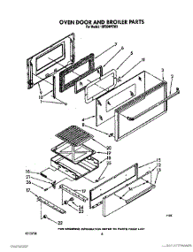 05 - Oven Door And Broiler parts for Whirlpool Range 1SF034PEW0 from AppliancePartsPros.com