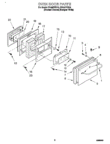 05 - Oven Door parts for Whirlpool Range SS385PEBQ0 from AppliancePartsPros.com