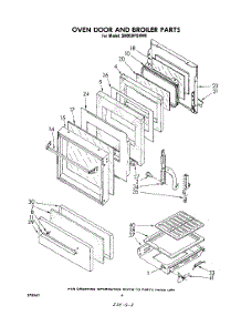 04 - Oven Door And Broiler parts for Whirlpool Range SM958PSKW0 from AppliancePartsPros.com