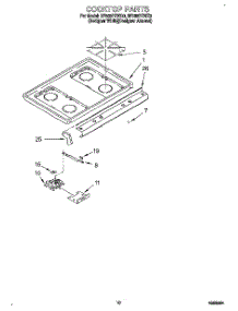 07 - Cooktop parts for Whirlpool Range SF388PEWQ0 from AppliancePartsPros.com