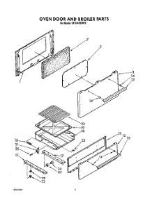 04 - Oven Door And Broiler parts for Whirlpool Range SF3040SRW6 from AppliancePartsPros.com