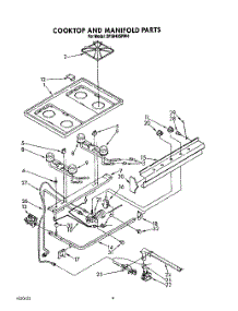 05 - Cooktop And Manifold, Lit / Optional parts for Whirlpool Range SF3040SRW6 from AppliancePartsPros.com