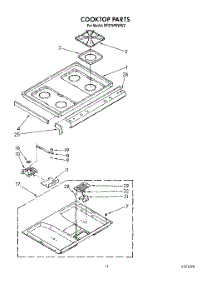 08 - Cooktop parts for Whirlpool Range SF375PEWN2 from AppliancePartsPros.com
