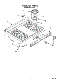 03 - Cooktop, Lit / Optional parts for Whirlpool Range SF317PCYW0 from AppliancePartsPros.com