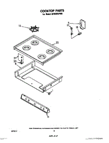 06 - Cooktop parts for Whirlpool Range SF3020EPW0 from AppliancePartsPros.com