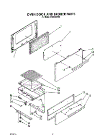05 - Oven Door And Broiler parts for Whirlpool Range SF3004SRW6 from AppliancePartsPros.com