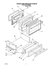 06 - Door And Broiler parts for Whirlpool Range SF310PEAQ2 from AppliancePartsPros.com