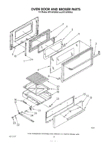 05 - Oven Door And Broiler parts for Whirlpool Range SF310PERW3 from AppliancePartsPros.com