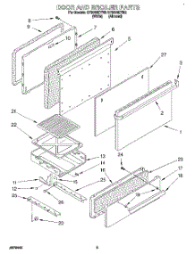 03 - Door And Broiler parts for Whirlpool Range SF3000EYW2 from AppliancePartsPros.com
