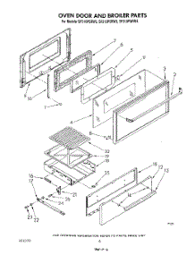 05 - Oven Door And Broiler parts for Whirlpool Range SF310PSRW3 from AppliancePartsPros.com